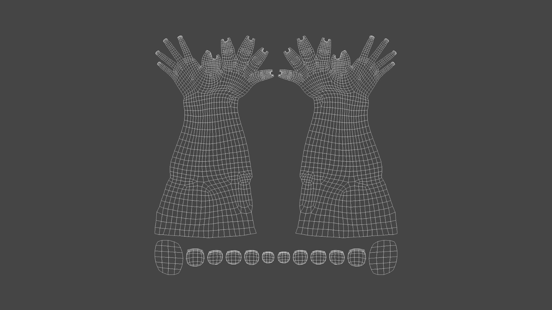 ARMS-003 Rigged Arms Low-poly 3D model_10