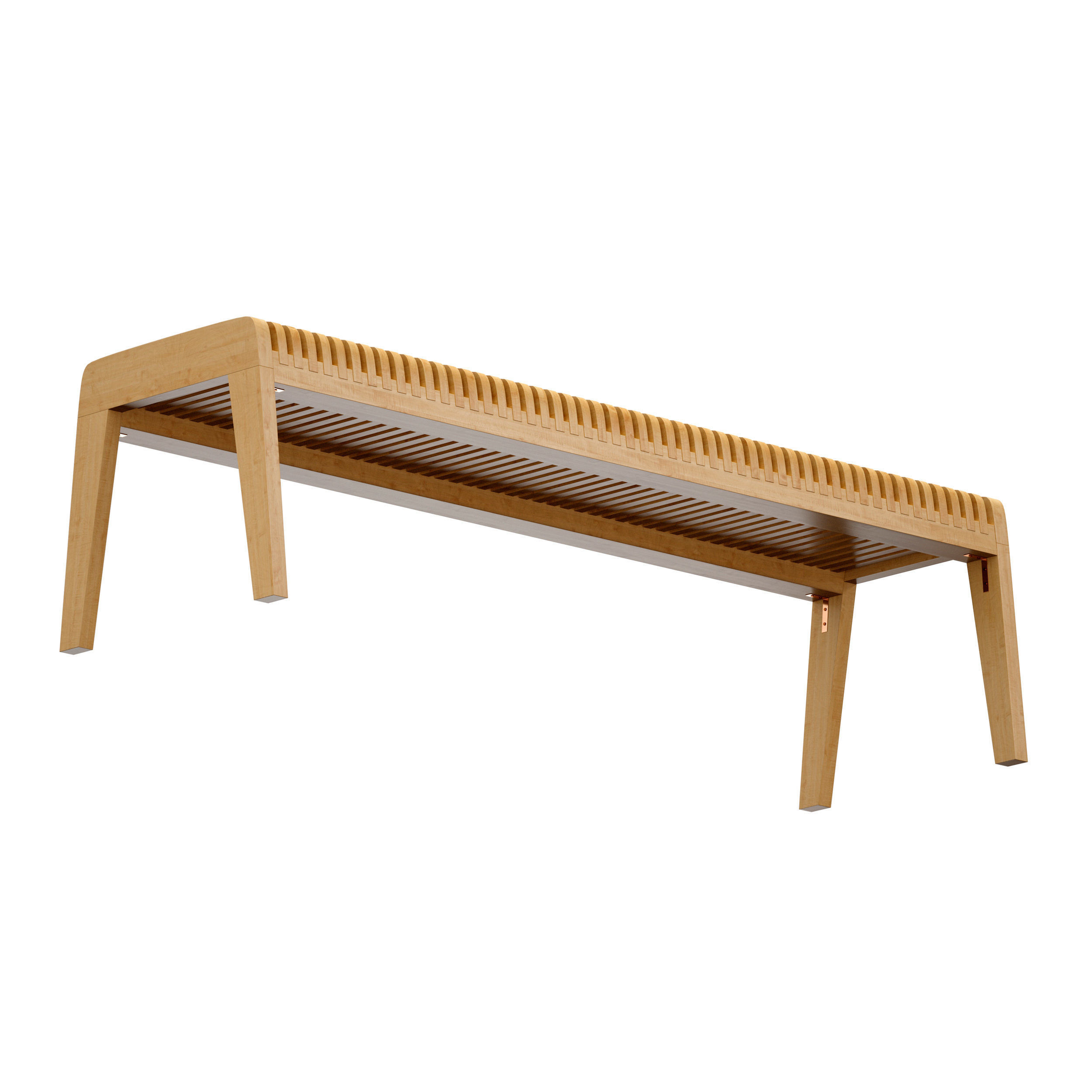 Parametric wooden bench 3D model_2