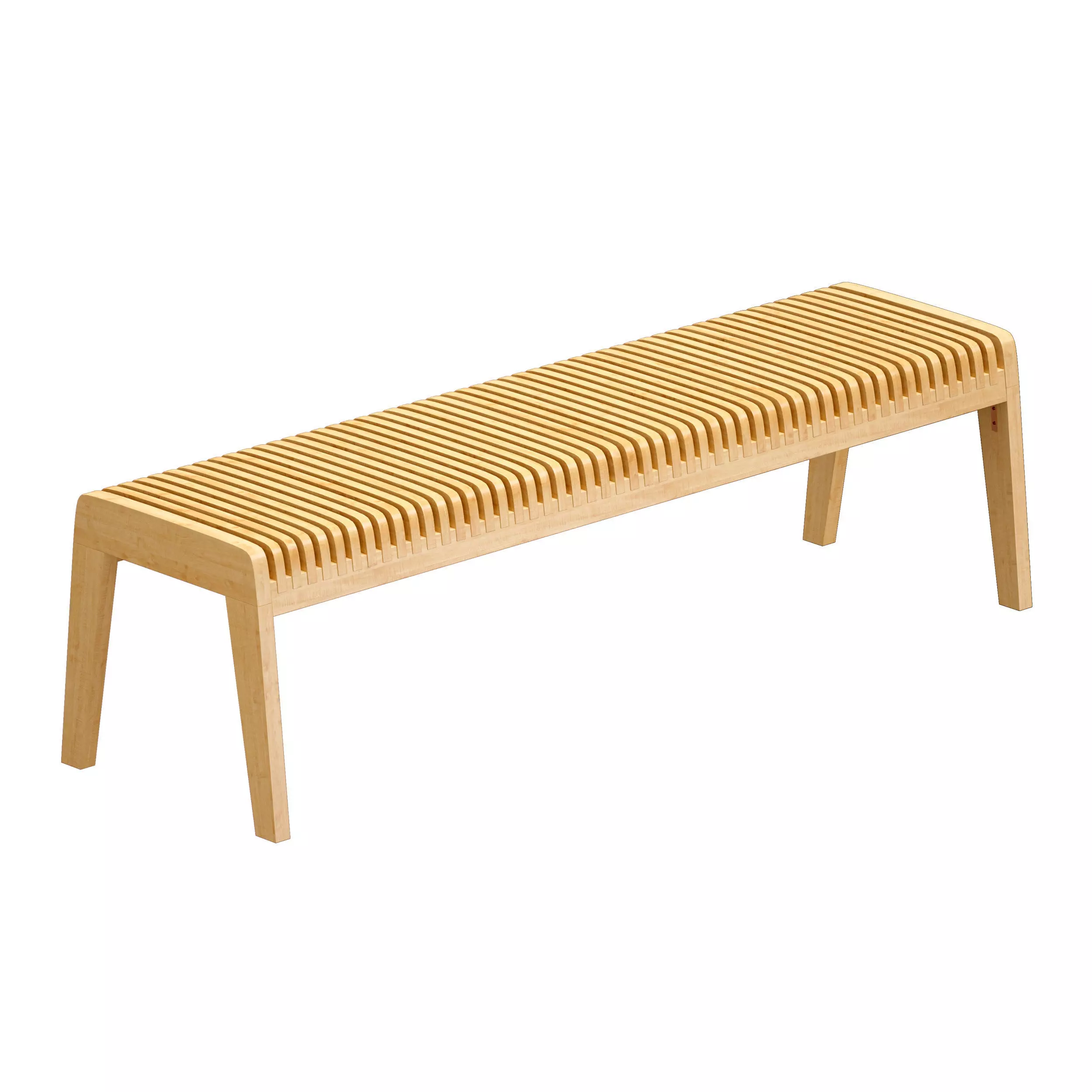 Parametric wooden bench 3D model_0