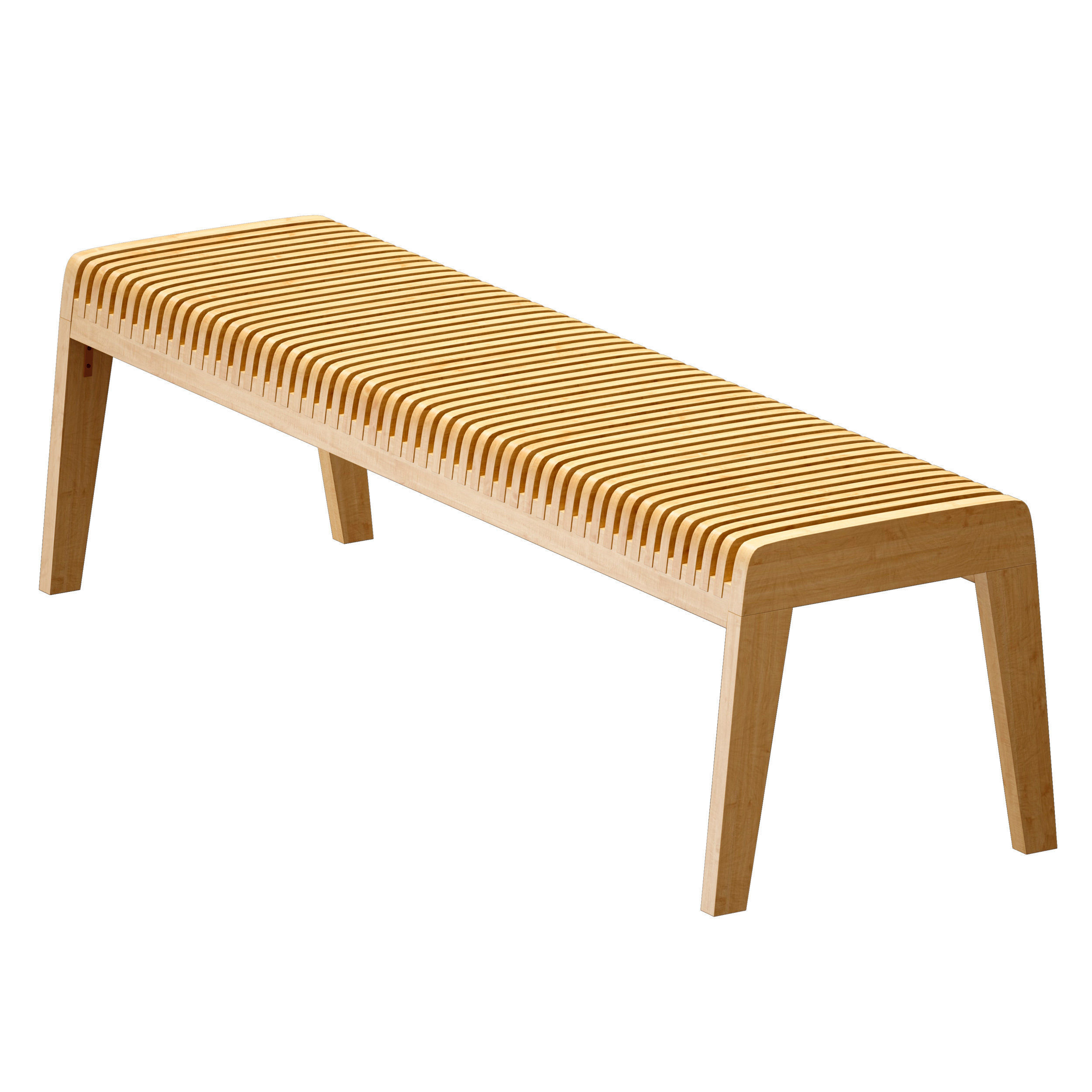 Parametric wooden bench 3D model_6