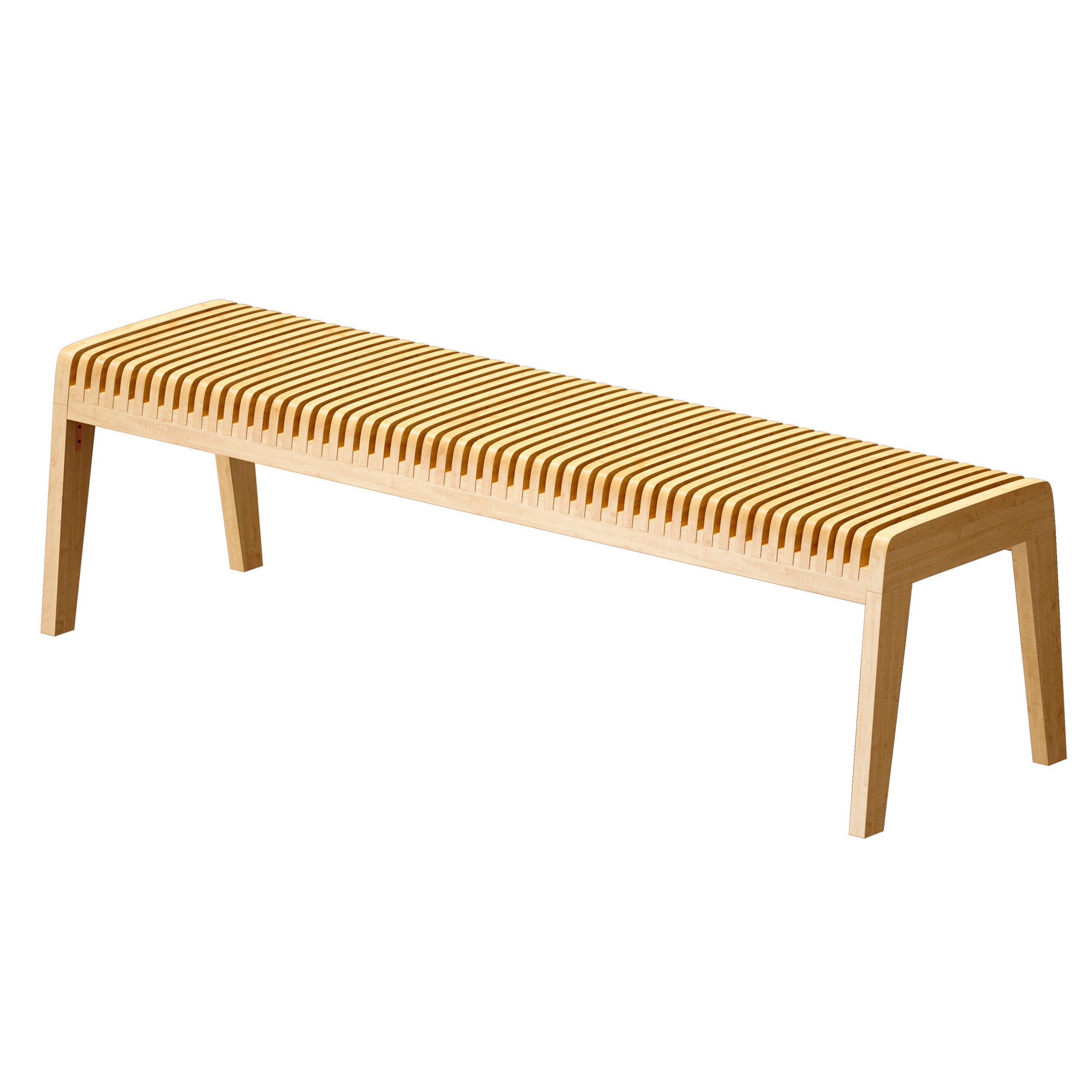Parametric wooden bench 3D model_5