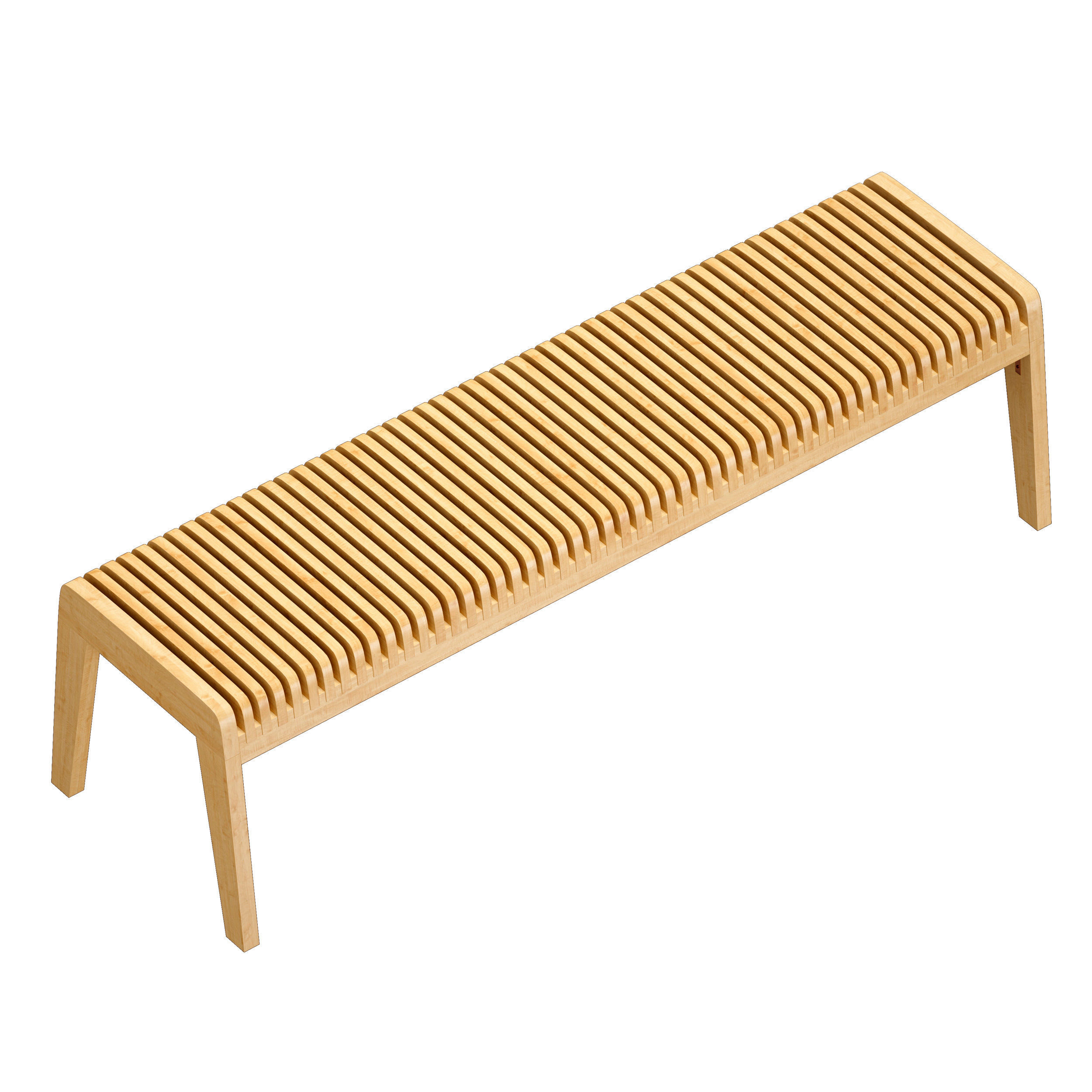 Parametric wooden bench 3D model_3