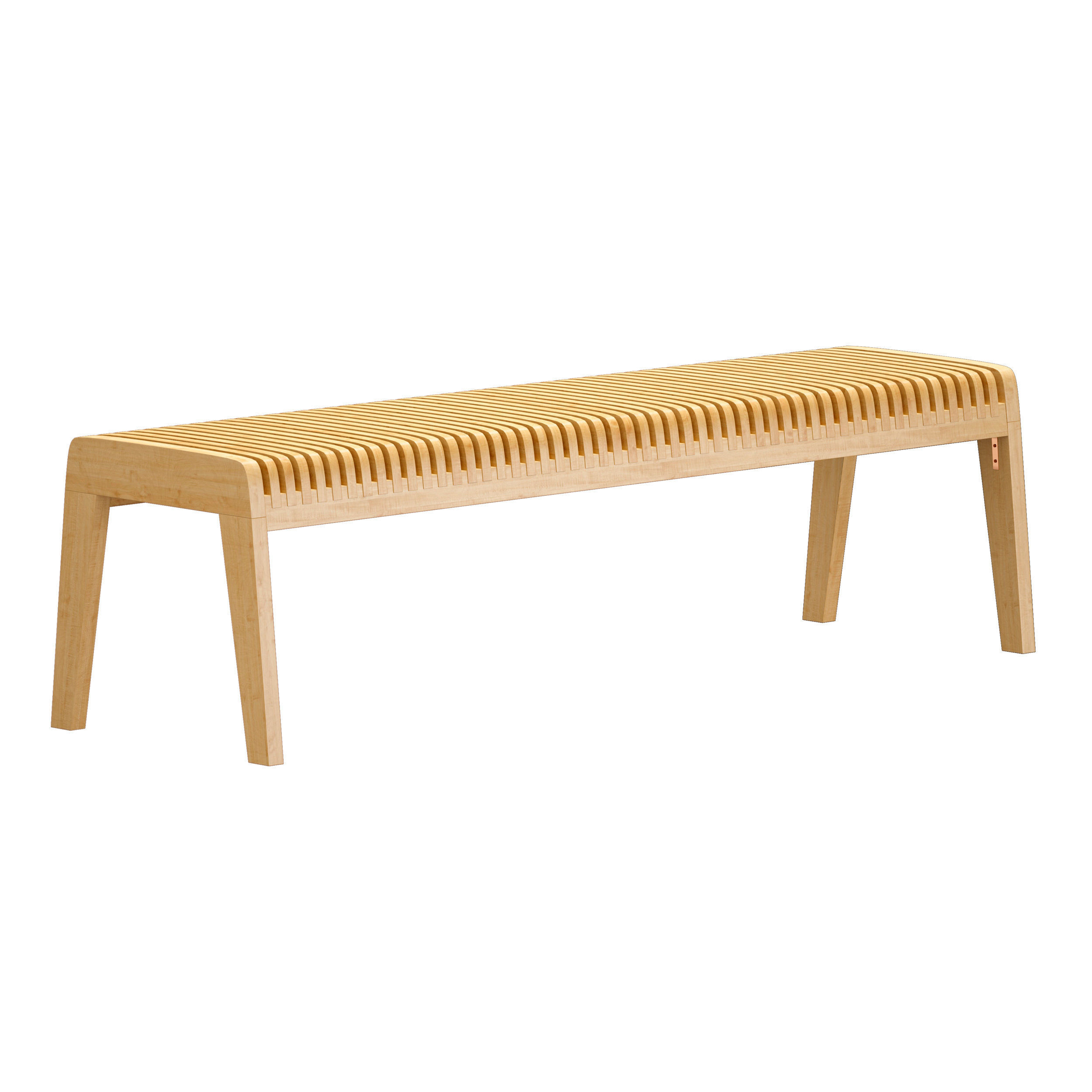 Parametric wooden bench 3D model_1