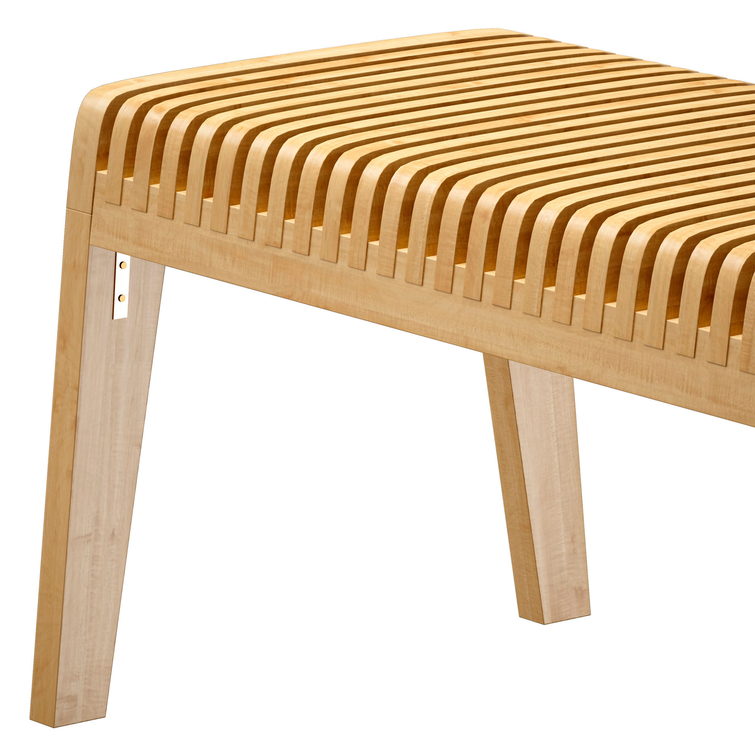 Parametric wooden bench 3D model_7