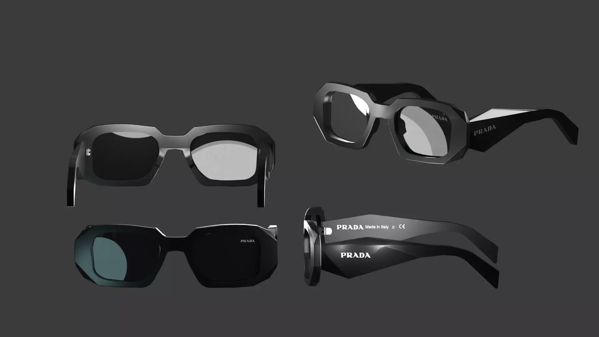 Stylish Lowpoly Glasses for a Sleek and Modern Look Low-poly 3D model