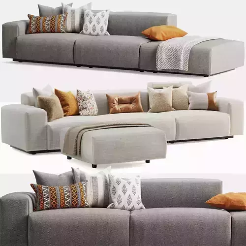 Vitra Soft Modular Sofa Three-Seater 3D model