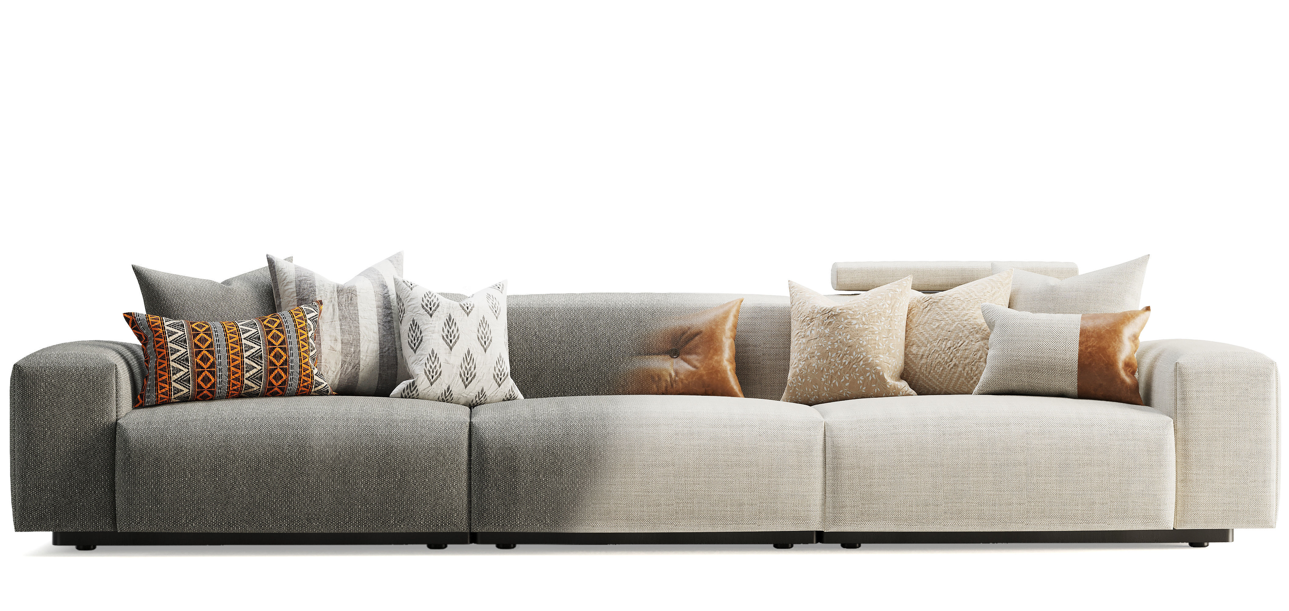 Vitra Soft Modular Sofa Three-Seater 3D model_7