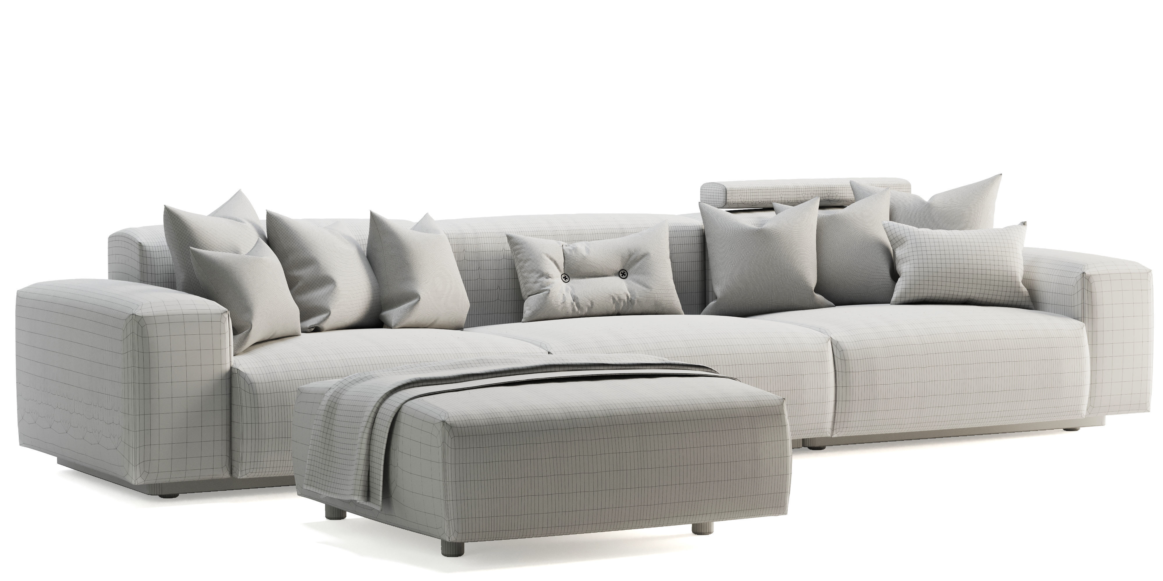 Vitra Soft Modular Sofa Three-Seater 3D model_12