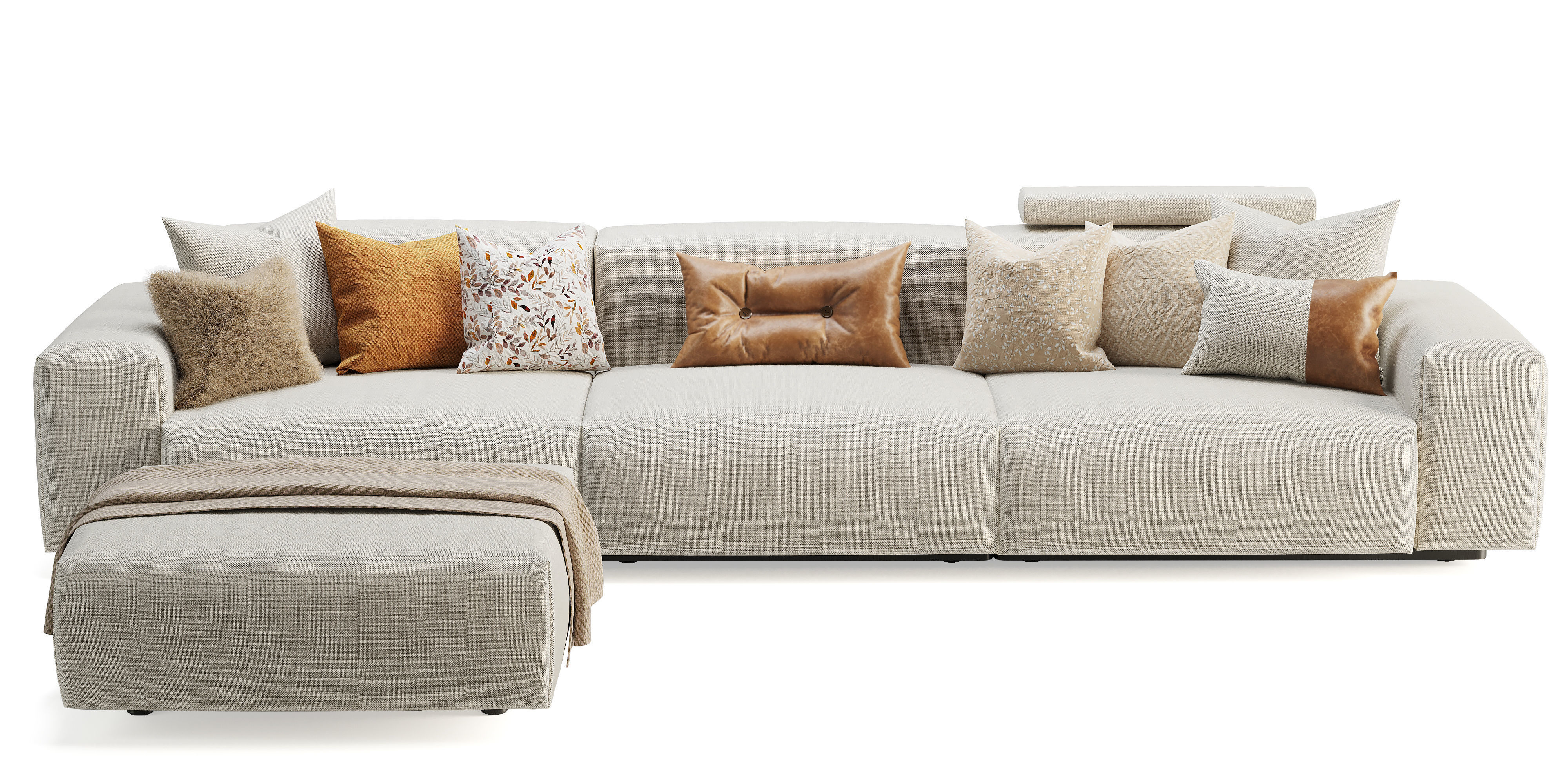 Vitra Soft Modular Sofa Three-Seater 3D model_9
