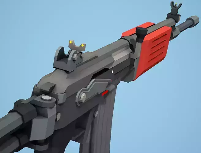 Stylized Galil ARM Low Poly Mobile Ready Low-poly 3D model
