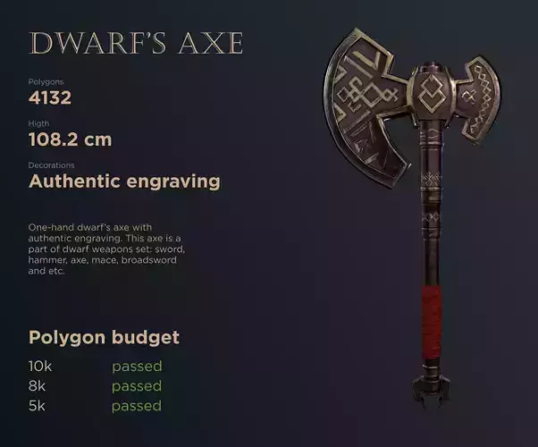 Dwarf axe 3D model