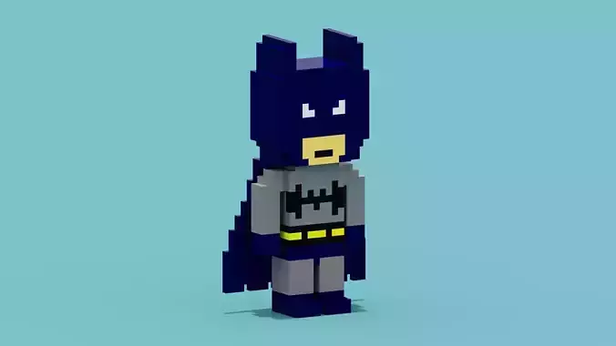 Voxel Batman Low-poly 3D model