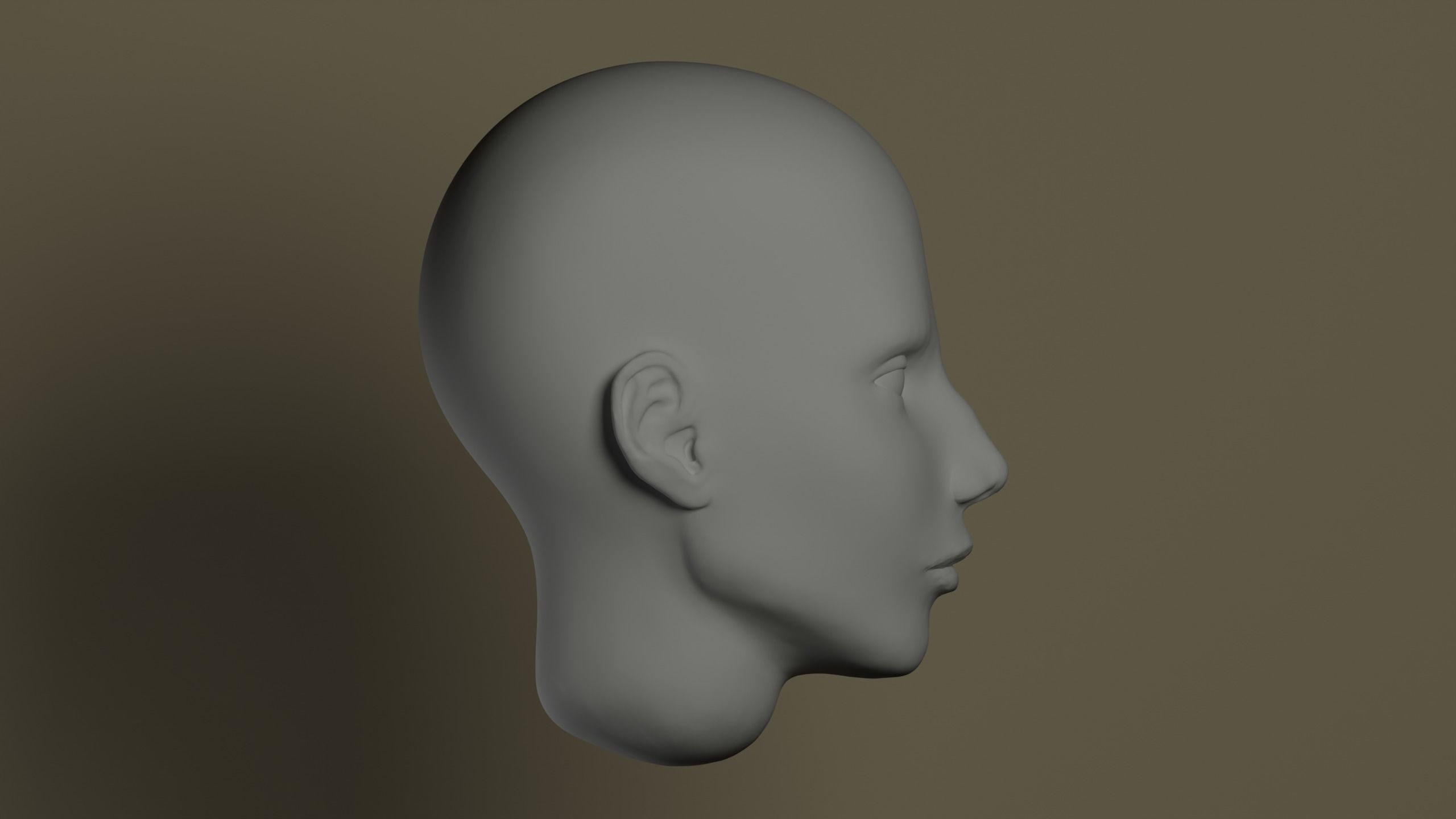 Male head Free 3D model_1