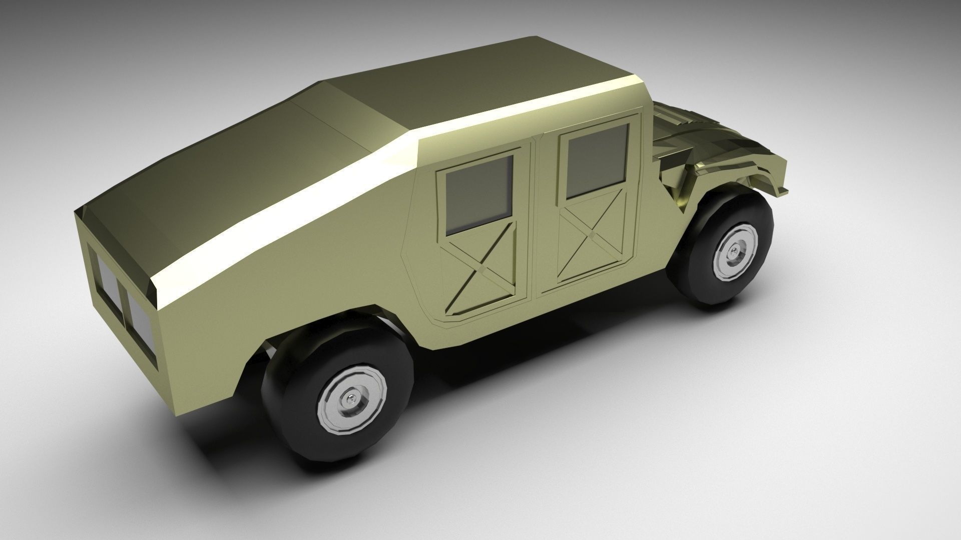 HMMWV Military Humvee 3D model_2