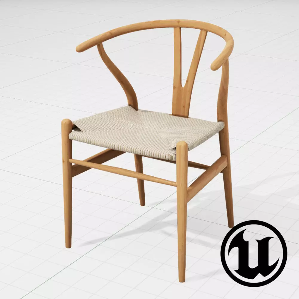 Hans Wegner Wishbone Chair UE4 Low-poly 3D model