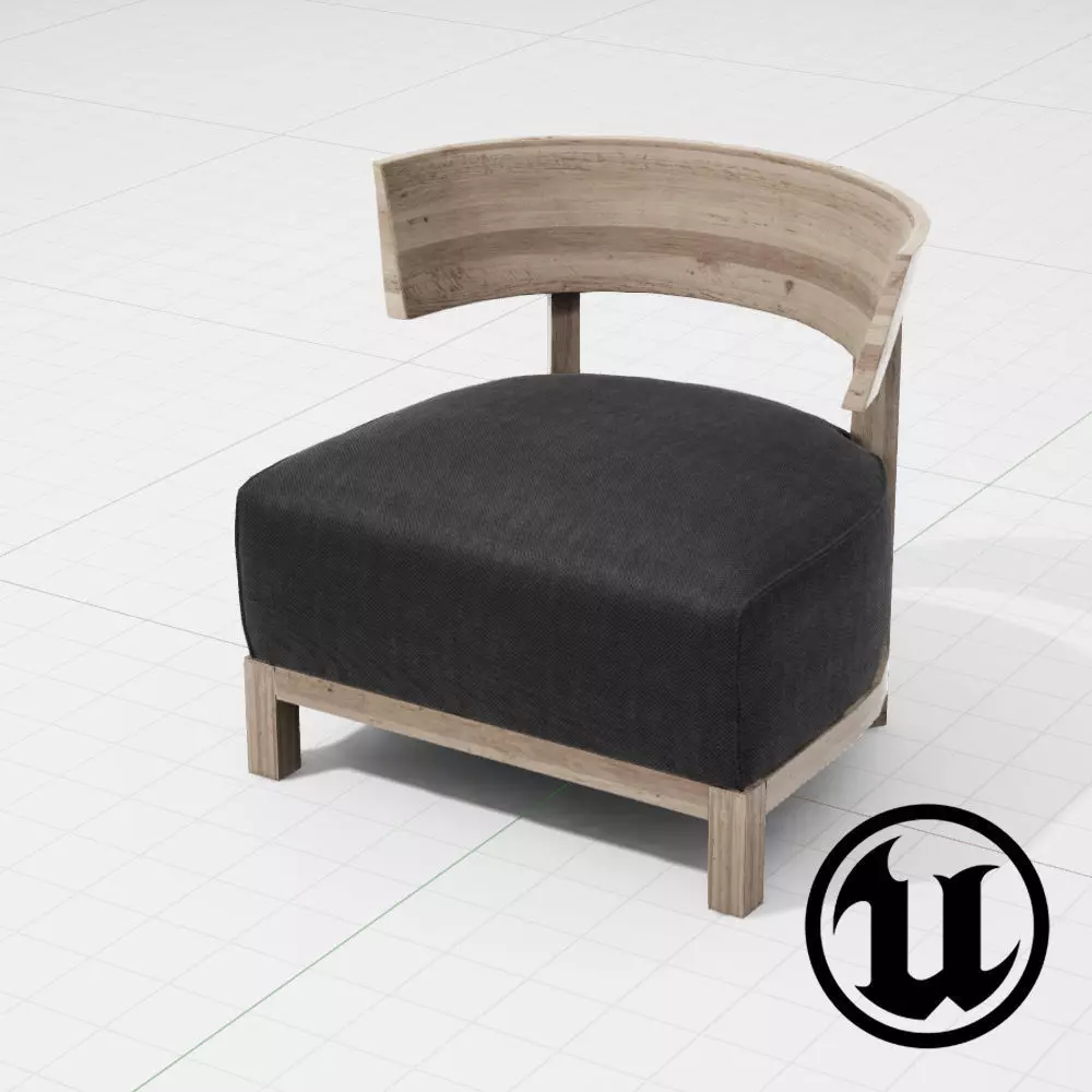 Flexform Thomas Chair UE4 Low-poly 3D model_0