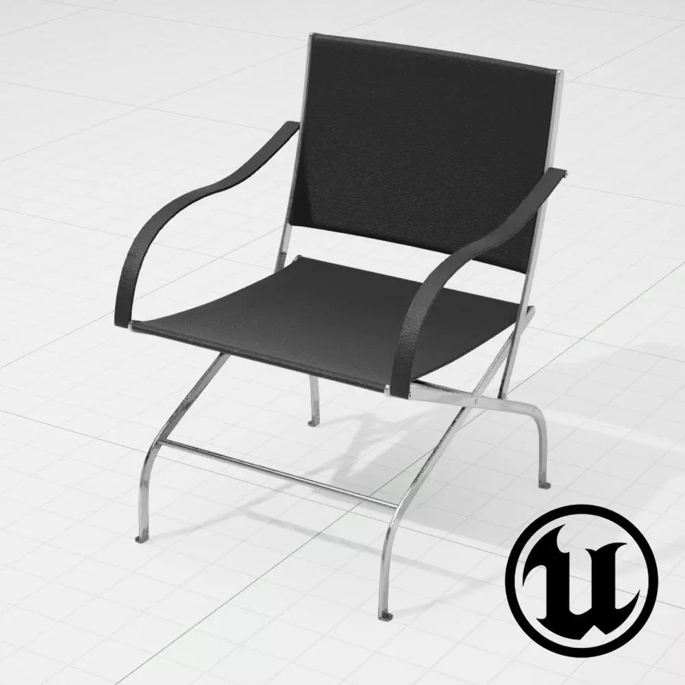 Flexform Carlotta Chair UE4 Low-poly 3D model_0