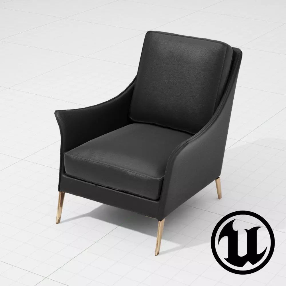 Flexform Boss Chair UE4 Low-poly 3D model_0