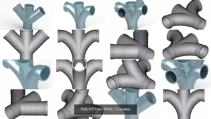 PVC FITTING PACK 3D Model Collection