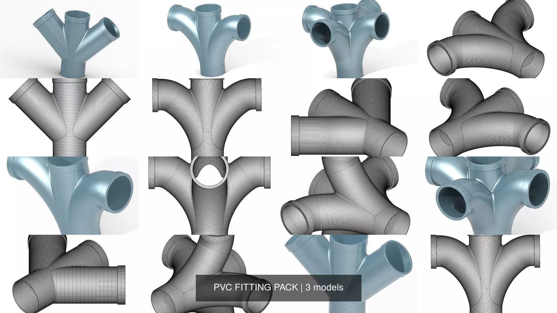 PVC FITTING PACK 3D Model Collection_0