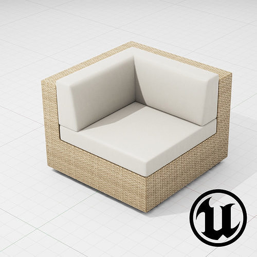 Patio Furniture Chair 002 UE4 Low-poly 3D model