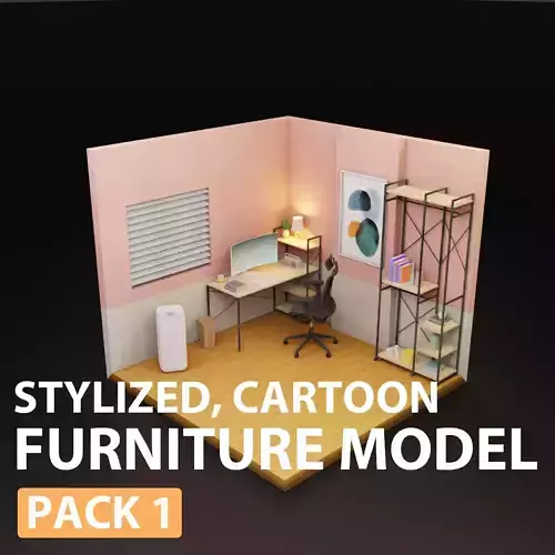 stylized cartoon furniture model pack 1