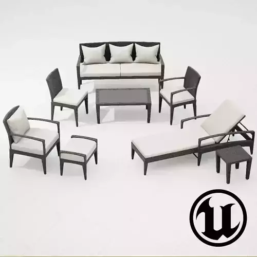 Dedon Panama Set UE4 3D model