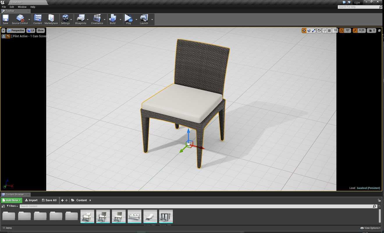 Dedon Panama Chair 003 UE4 Low-poly 3D model_4