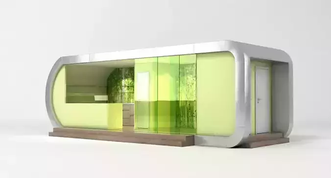 Futuristic Dining Pod Low-poly 3D model