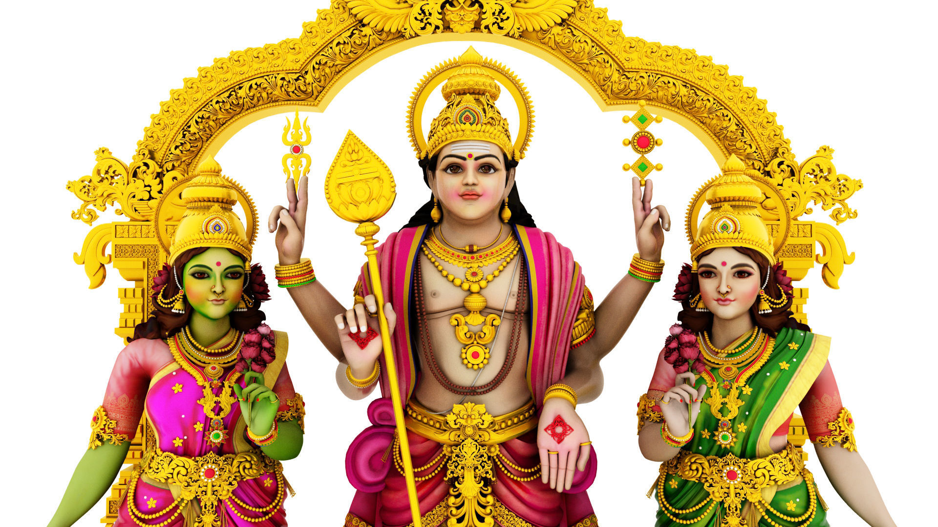 lord god muruga murugan  3D model_2