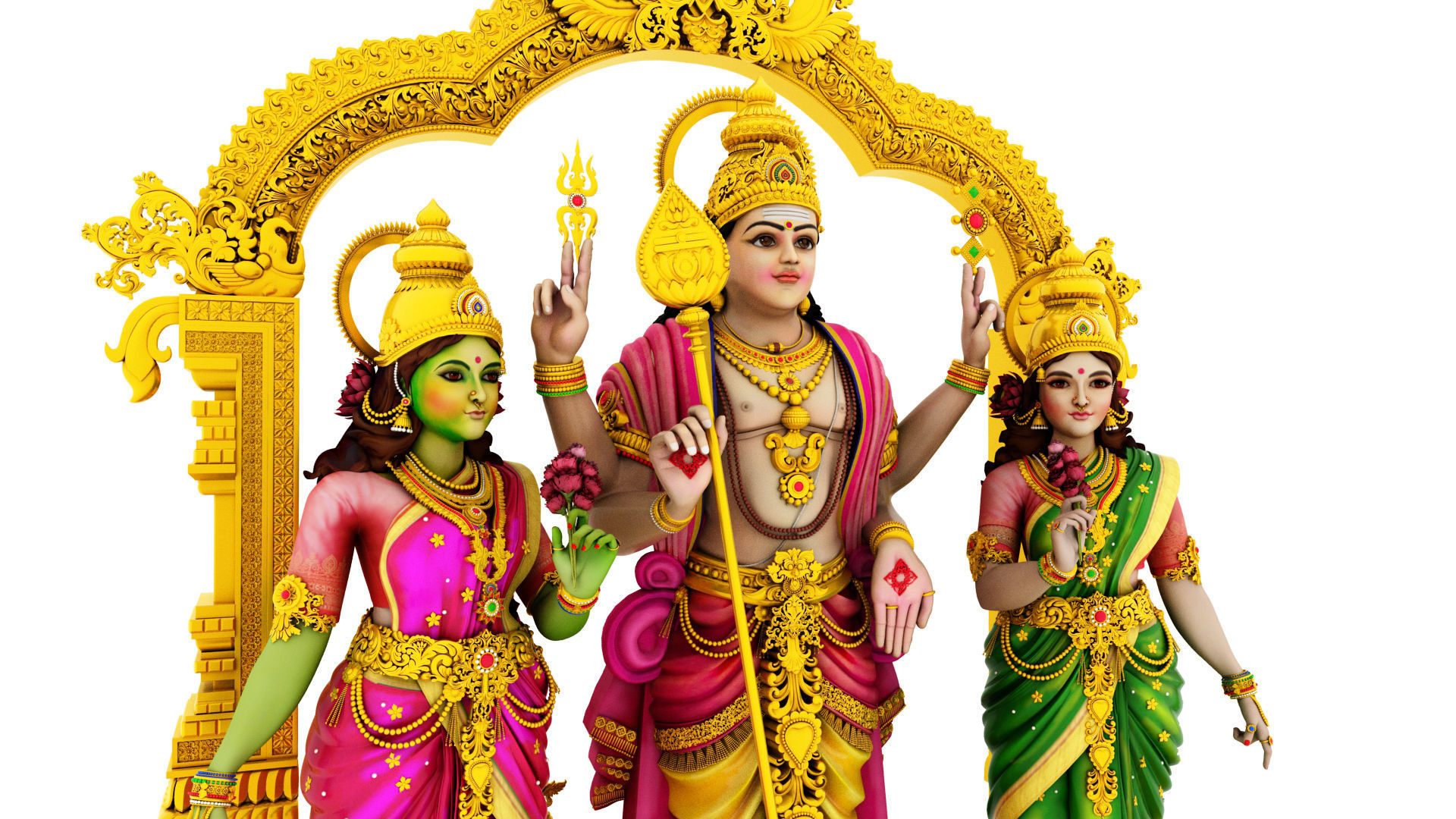 lord god muruga murugan  3D model_4