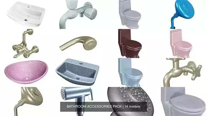 BATHROOM ACCESSORIES PACK 3D Model Collection