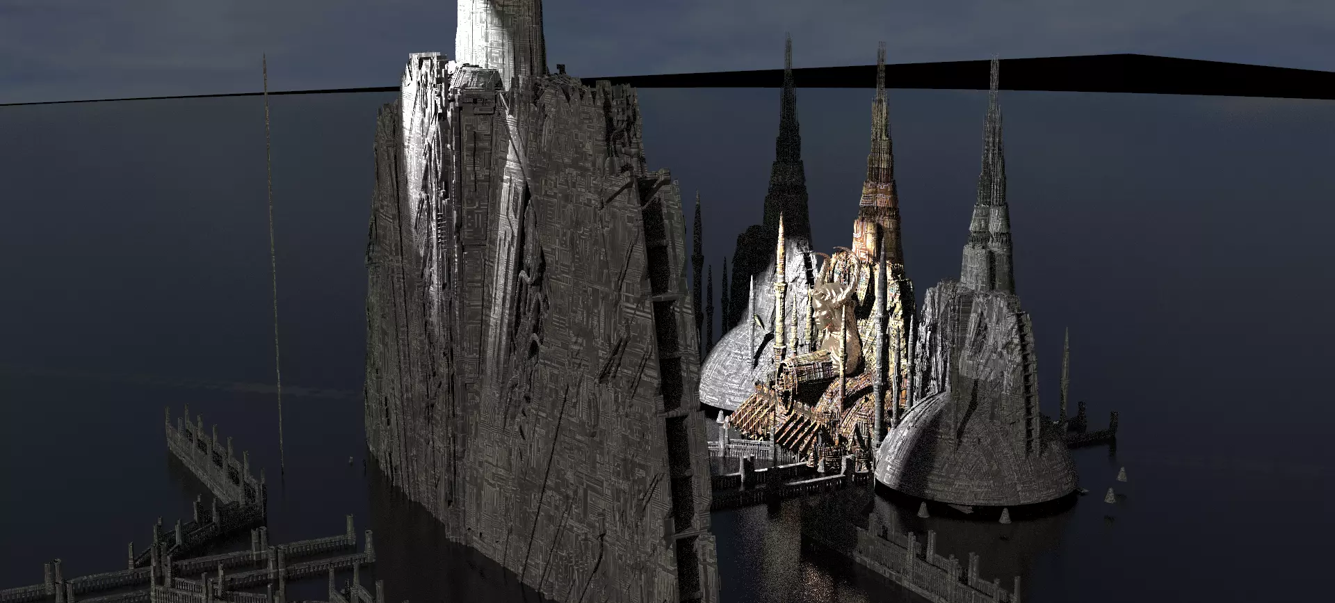 Alien Holy Temples Kit bash 4 3D model