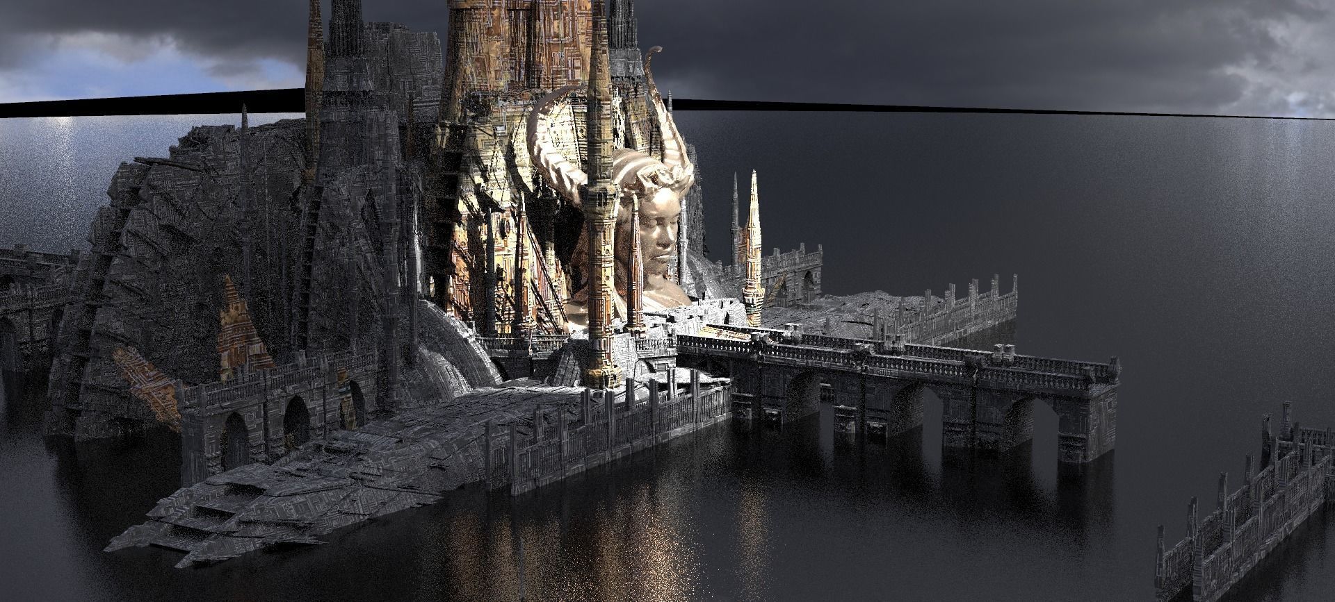 Alien Holy Temples Kit bash 6 3D model_1