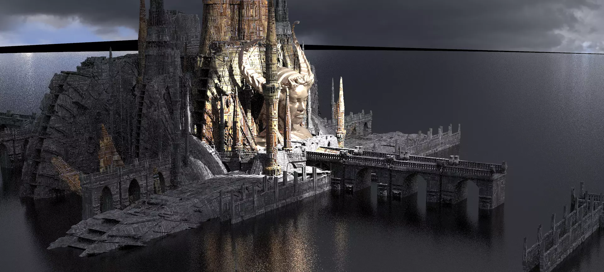 Alien Holy Temples Kit bash 6 3D model_0