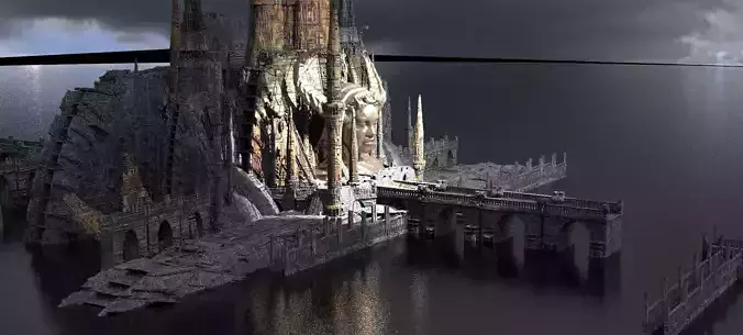 Alien Holy Temples Kit bash 6 3D model