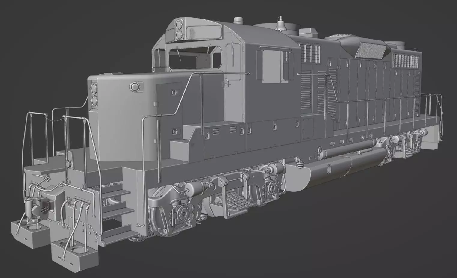 Diesel Train Locomotive EMD GP20 Low-poly 3D model