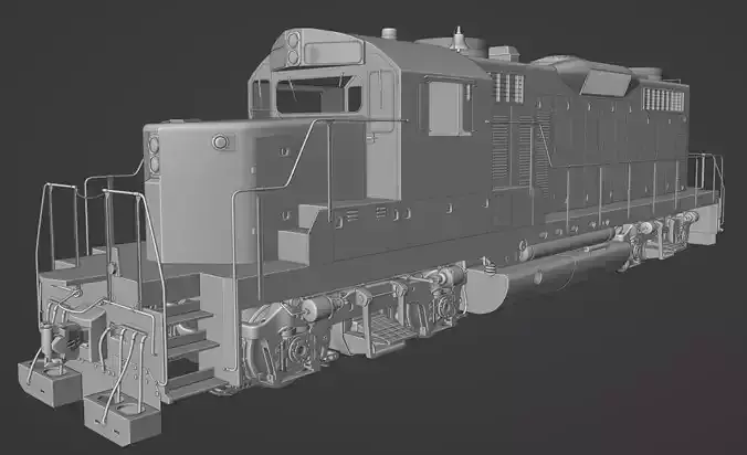 Diesel Train Locomotive EMD GP20 Low-poly 3D model