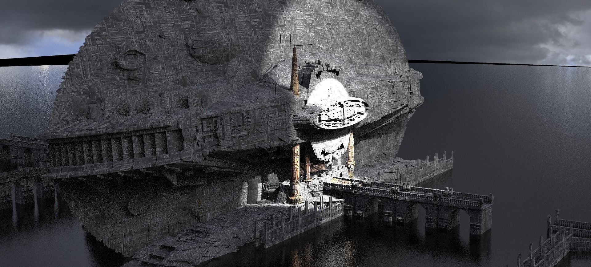 Alien Holy Temples Kit bash 7  3D model_1