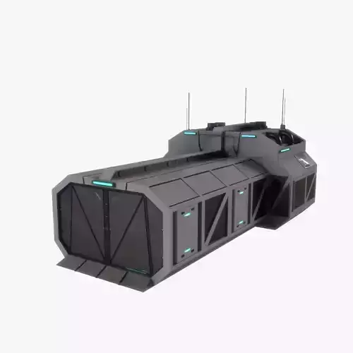 Planetary Garage Module Low-poly 3D model