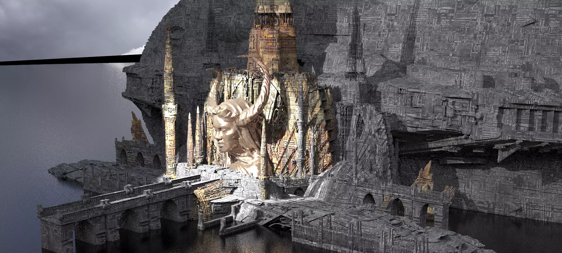 Alien Holy Temples Kit bash 8 3D model_0