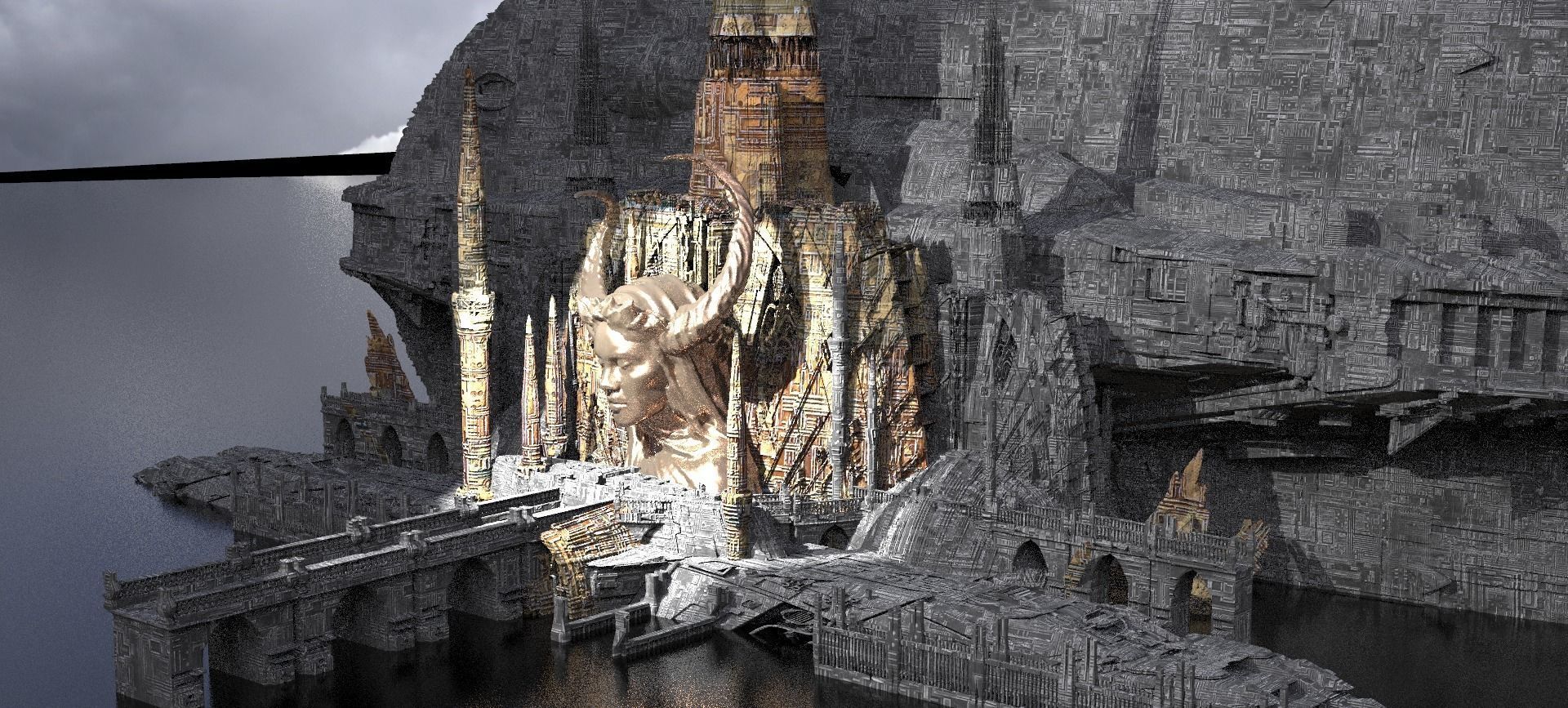 Alien Holy Temples Kit bash 8 3D model_1