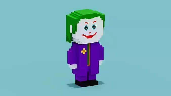 Voxel Joker Low-poly 3D model
