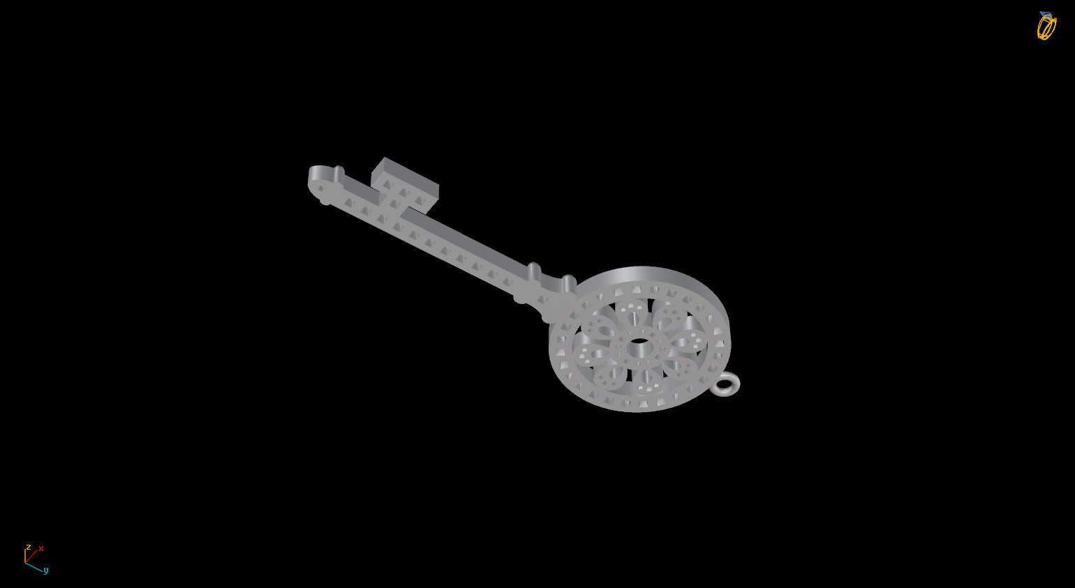 key pendant 3D print model_7