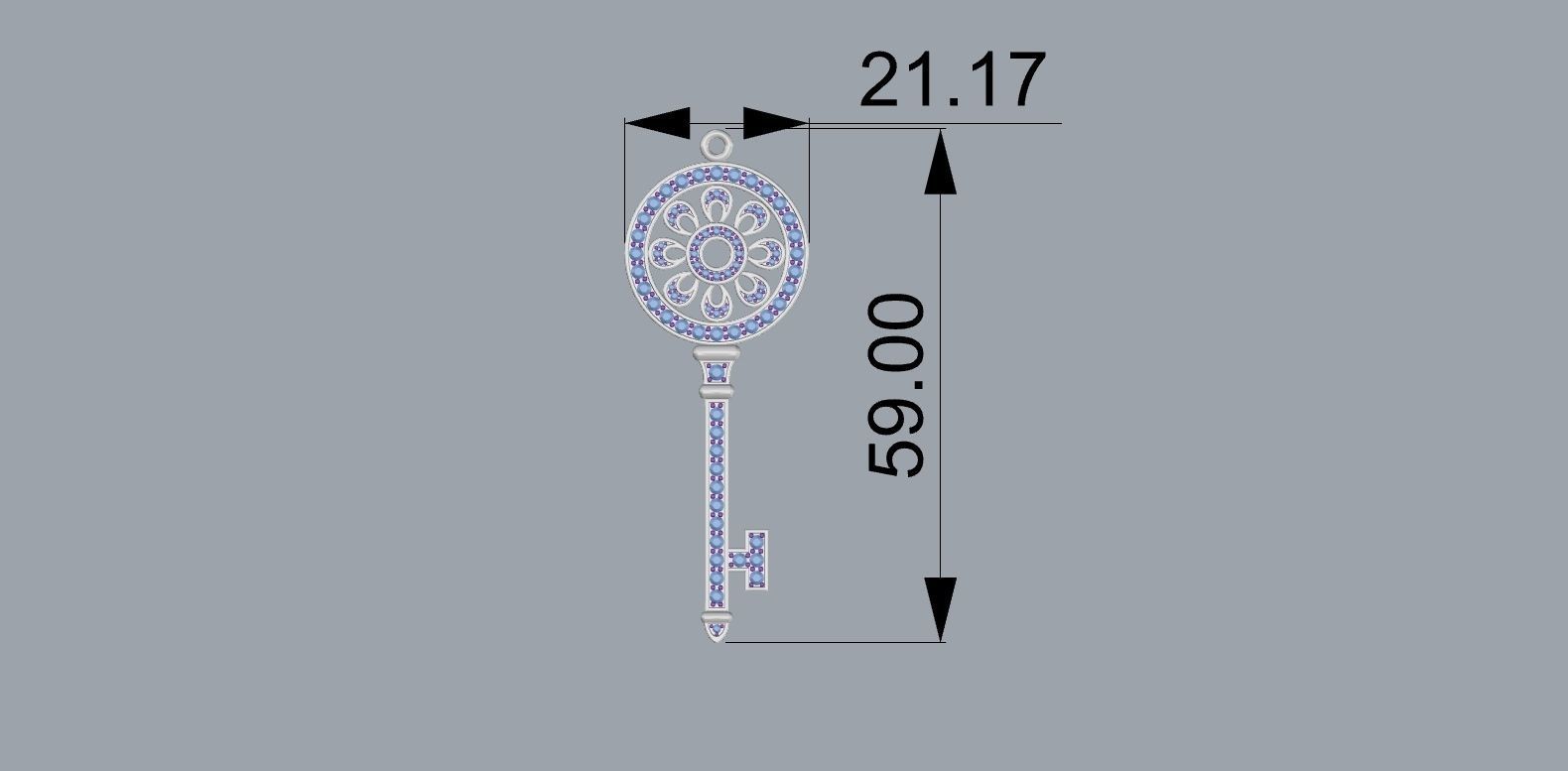 key pendant 3D print model_5