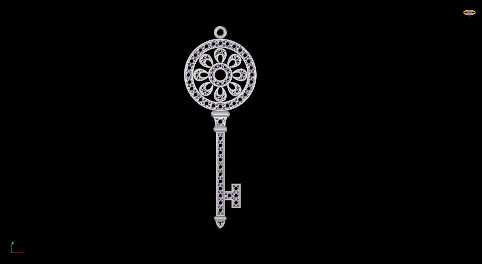 key pendant 3D print model_2