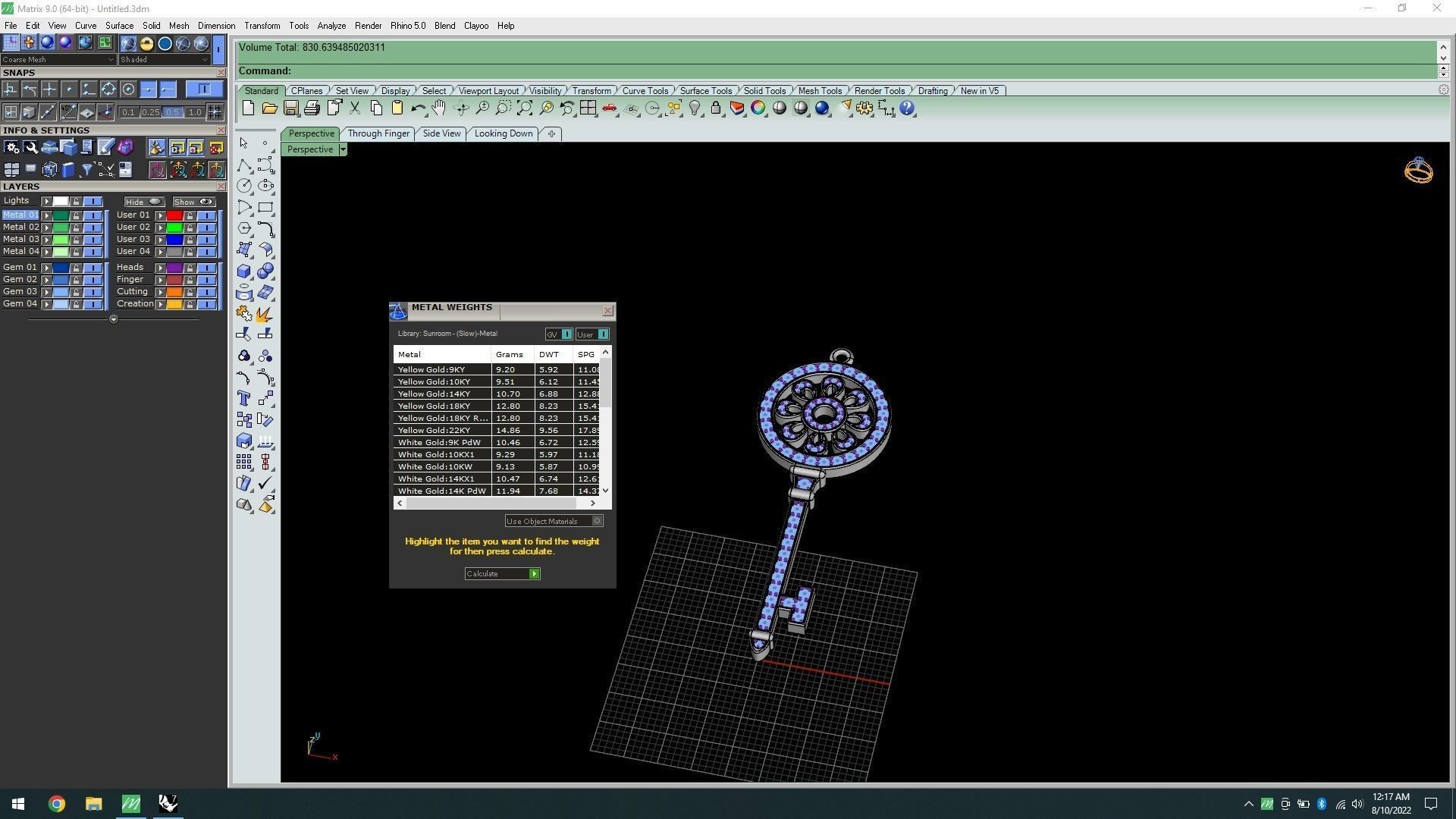 key pendant 3D print model_8