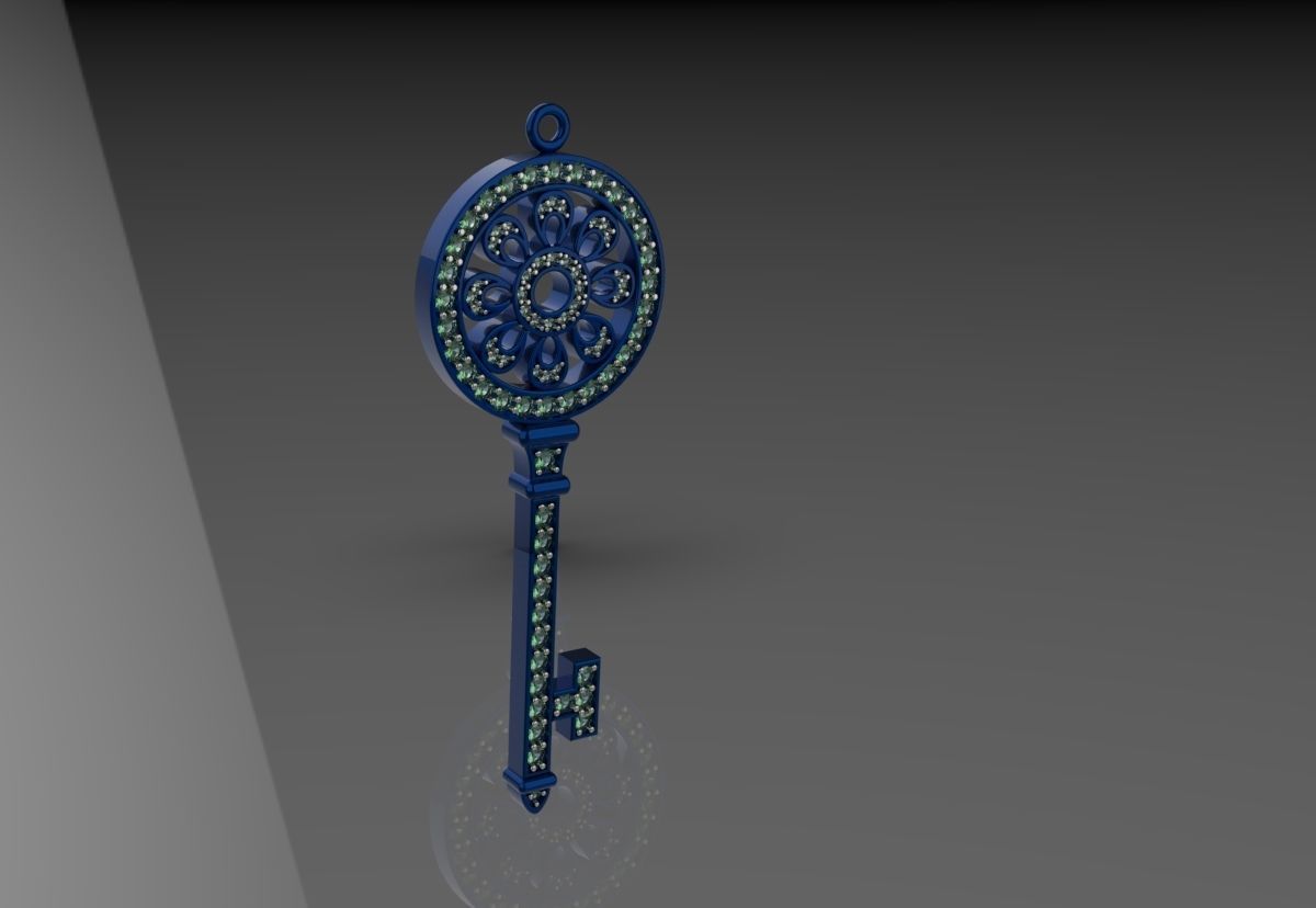 key pendant 3D print model_3