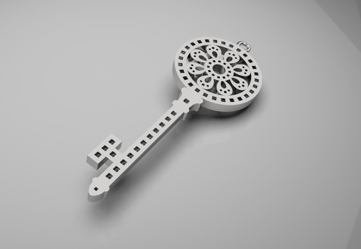 key pendant 3D print model_12