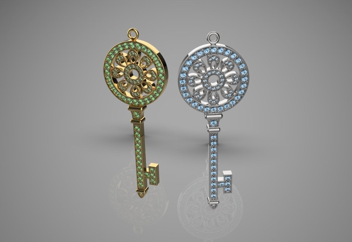 key pendant 3D print model_1
